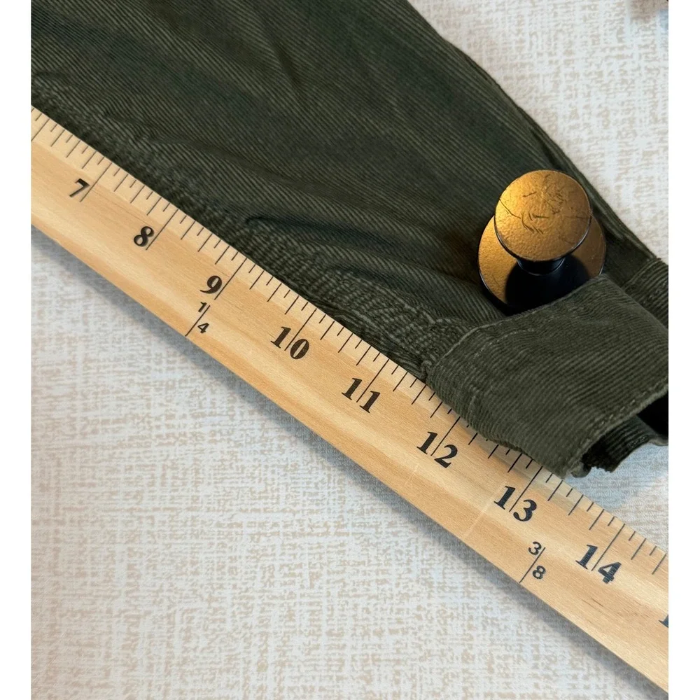 Old Navy Girls Olive Green Corduroy Long Sleeve Button Front Shirt Dress L 10